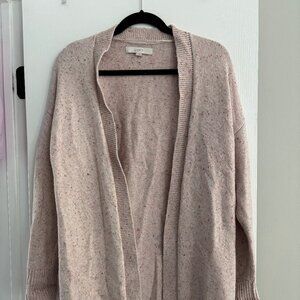 LOFT pink open sweater